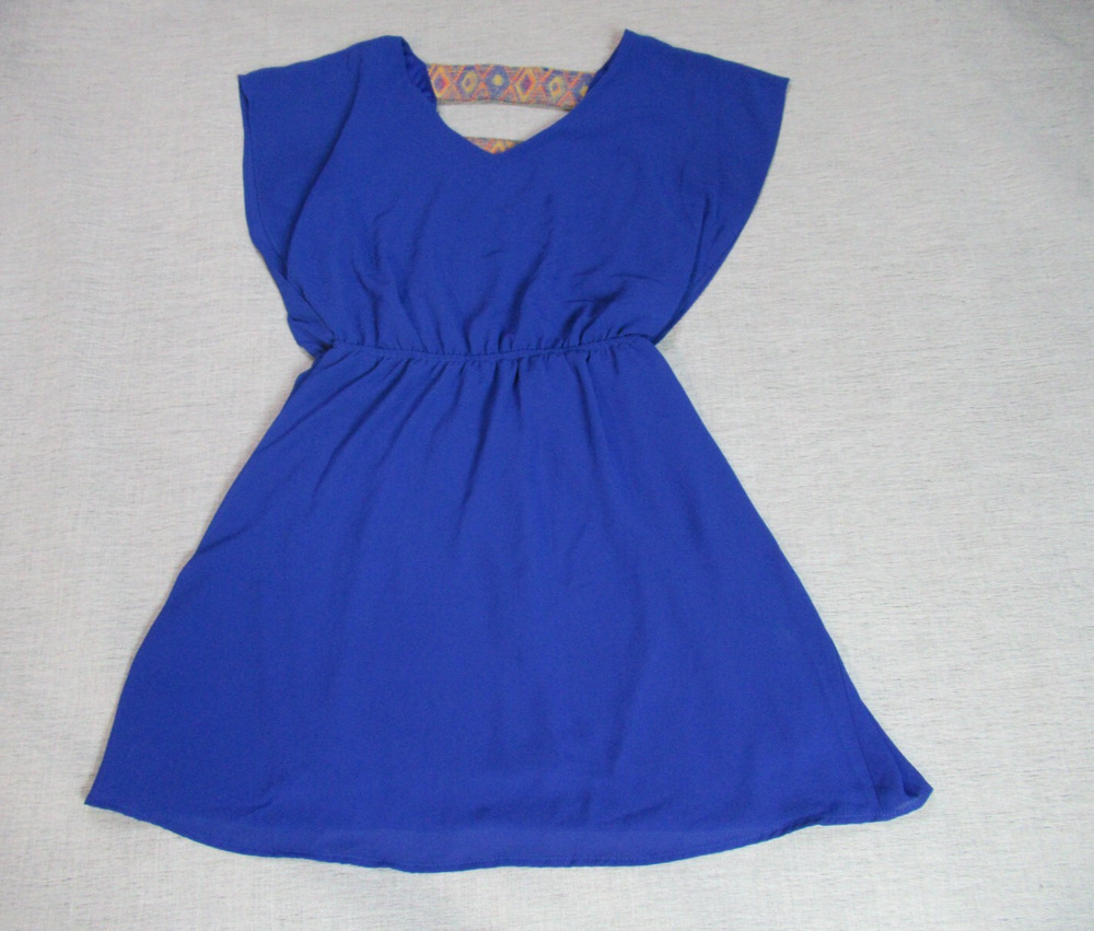 Blue Rose Dress Womens Size Small Blue Aztec Southwestern Sleeveless Blouson